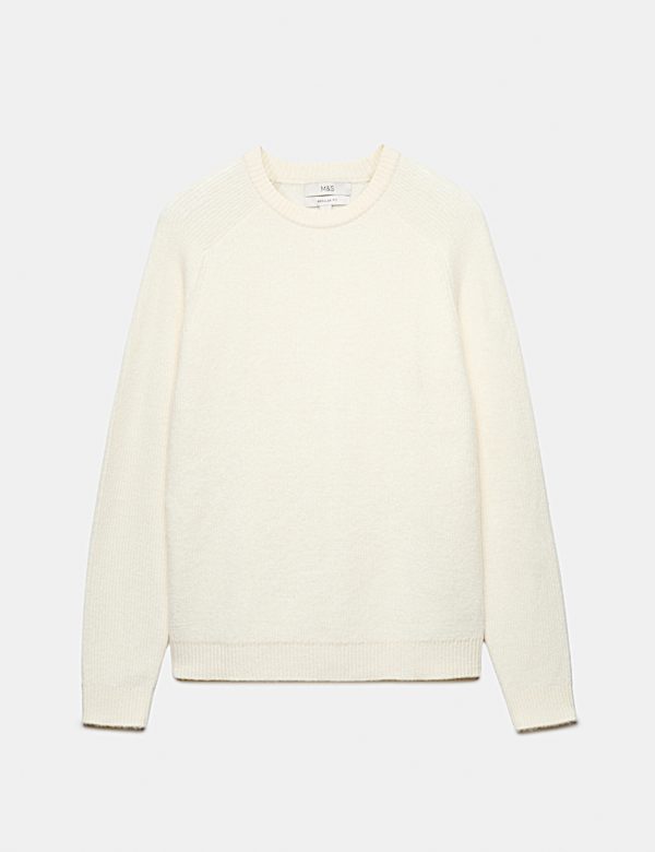 Superweicher Pullover mit Rundhalsausschnitt und Wollanteil - DE