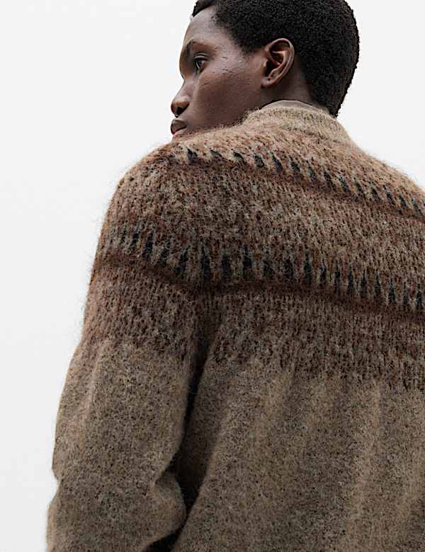 With Wool Fair Isle Crew Neck Jumper - TW