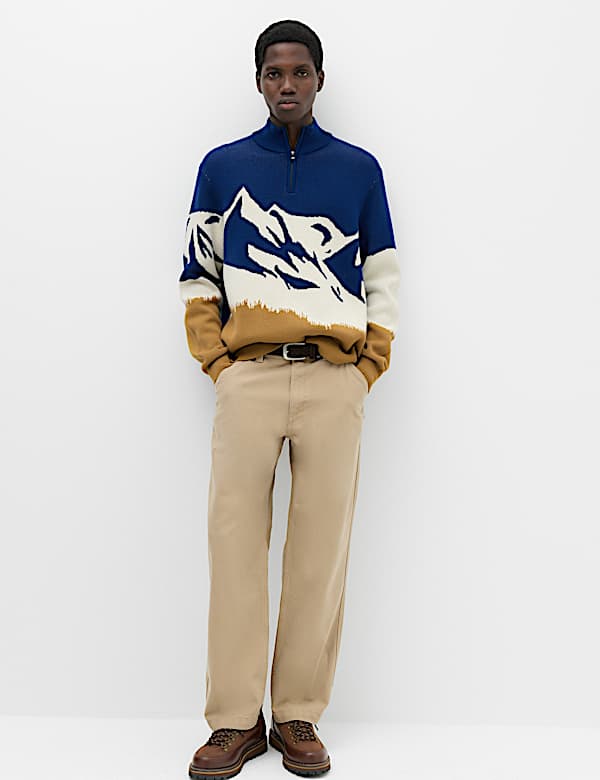Cotton Rich Mountain Half Zip Jumper - MX