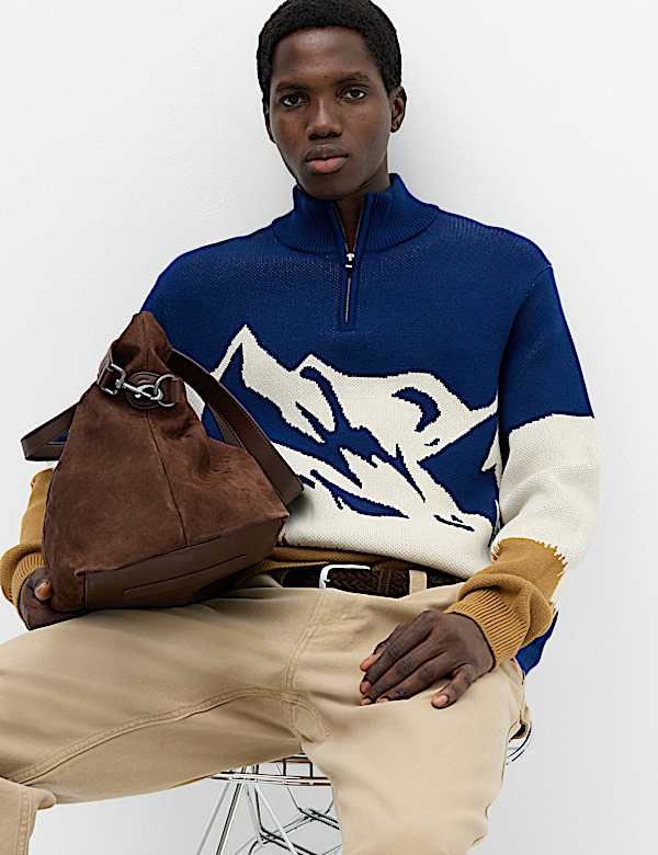 Cotton Rich Mountain Half Zip Jumper - MX