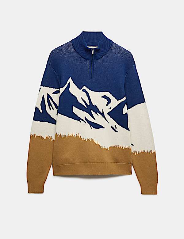 Cotton Rich Mountain Half Zip Jumper