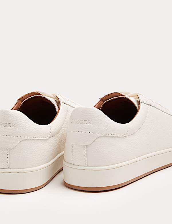 Baskets en cuir &agrave; lacets - CA