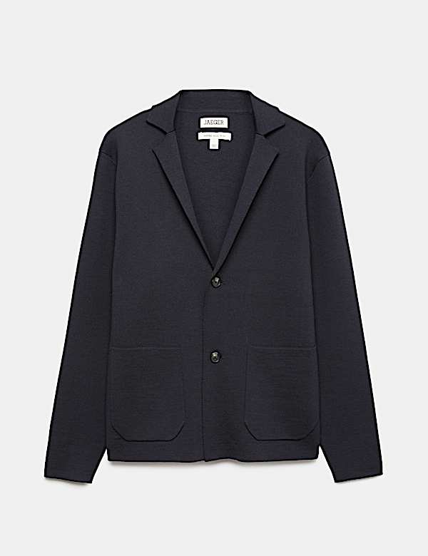 Pure Merino Wool Knitted Blazer - AU