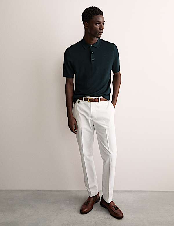 Polo de punto de lana merino con seda - ES