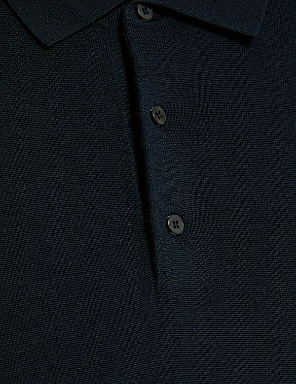 Polo de punto de lana merino con seda - ES