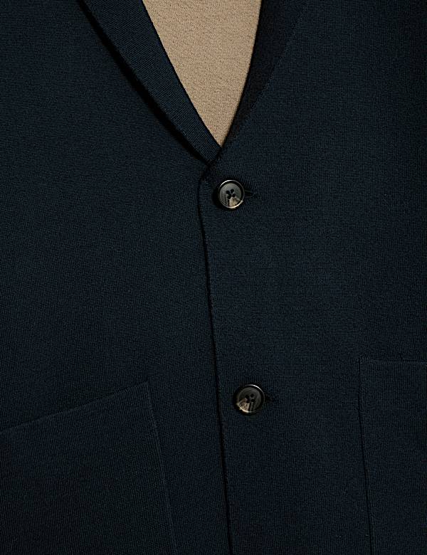 Pure Extra Fine Merino Wool Knitted Jacket - NL