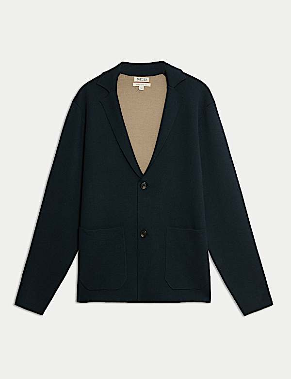 Pure Extra Fine Merino Wool Knitted Jacket - NL