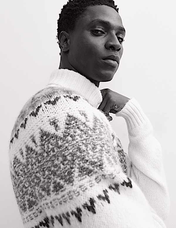 Alpaca Blend Fair Isle Roll Neck Knitted Jumper - PL