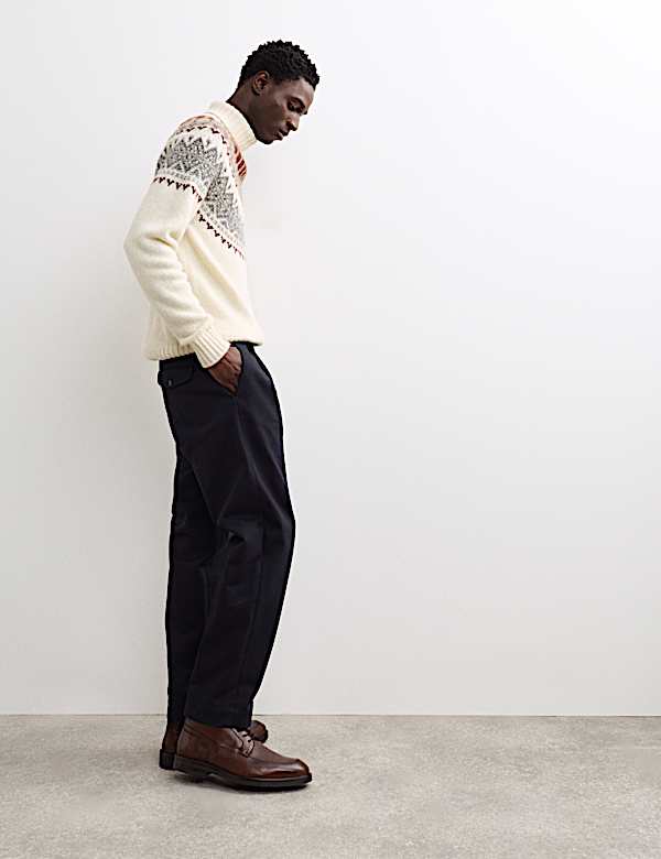 Alpaca Blend Fair Isle Roll Neck Knitted Jumper - PL