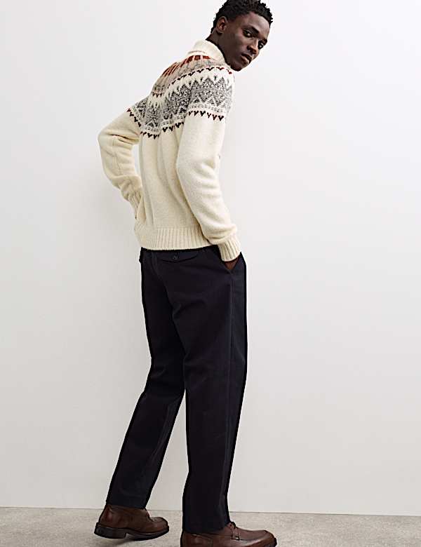 Alpaca Blend Fair Isle Roll Neck Knitted Jumper - PL