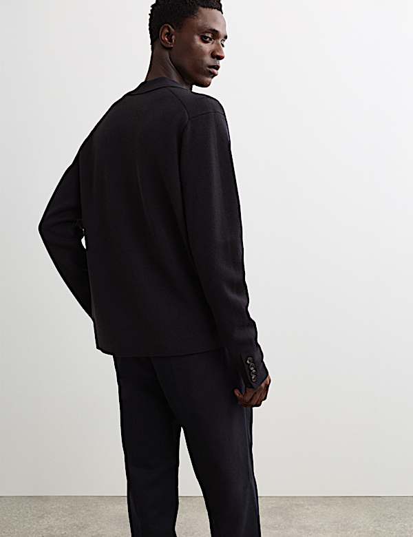 Pure Merino Wool Knitted Blazer - BE