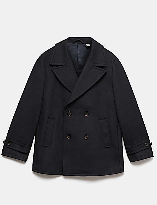 Chaquet&oacute;n 100 % lana con cuello - US