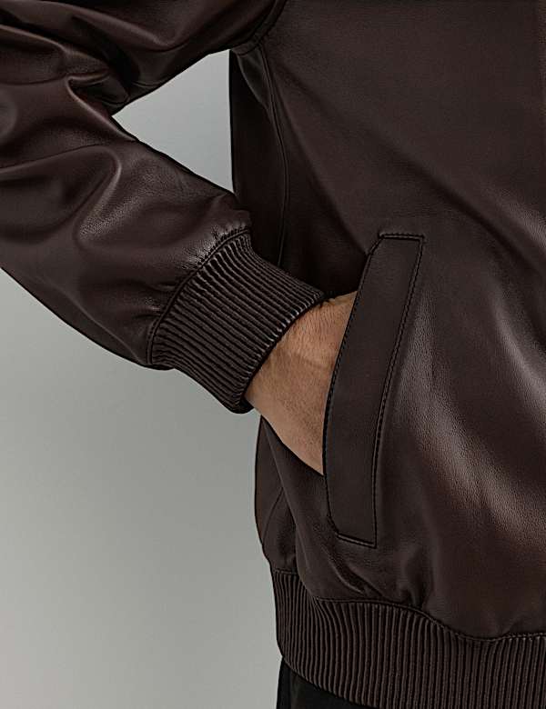 Burnished Leather Harrington Jacket - NZ