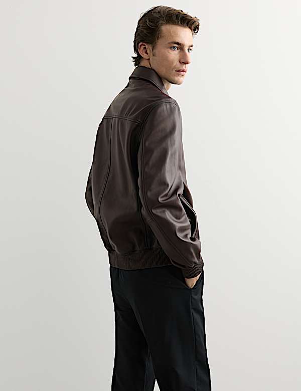 Burnished Leather Harrington Jacket - NZ