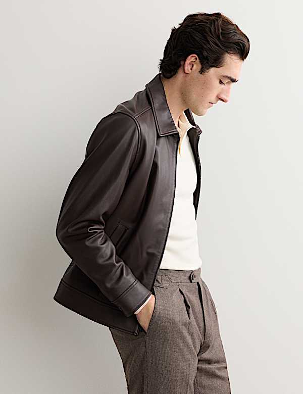 Leren Harrington-jasje - NL