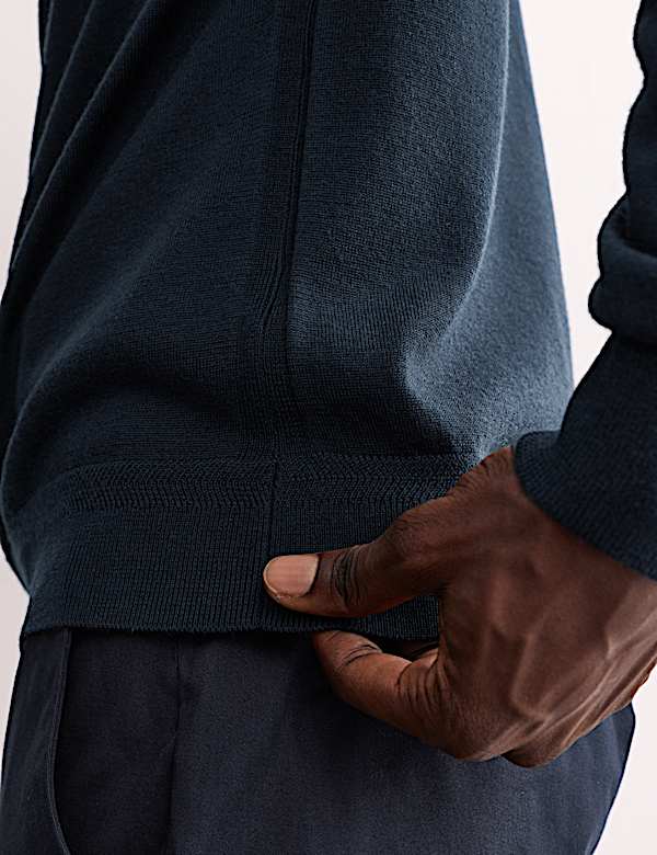 Merino Wool Rich with Silk Half Zip Jumper - AU