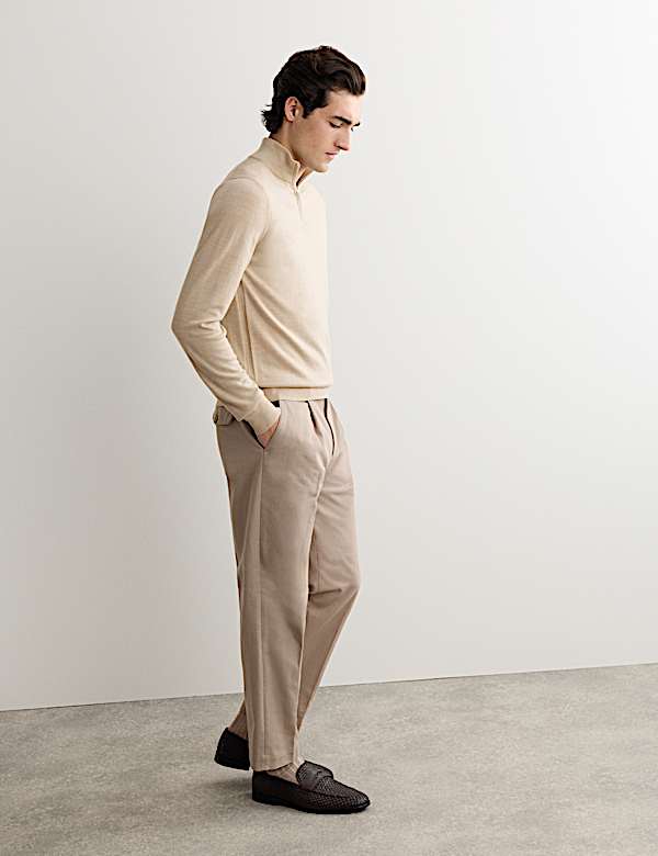 Merino Wool with Silk Half Zip Jumper - CZ