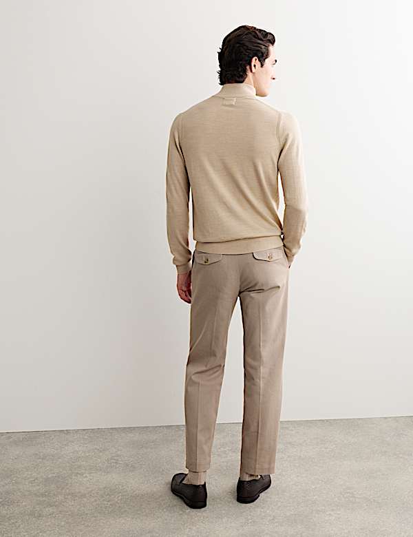 Merino Wool with Silk Half Zip Jumper - CZ