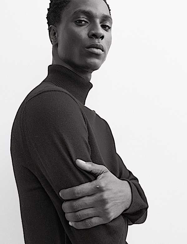 Extra Fine Merino Roll Neck Jumper with Silk - NL