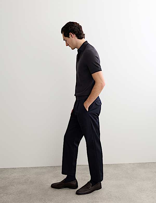Merino Wool with Silk Knitted Polo Shirt - ES