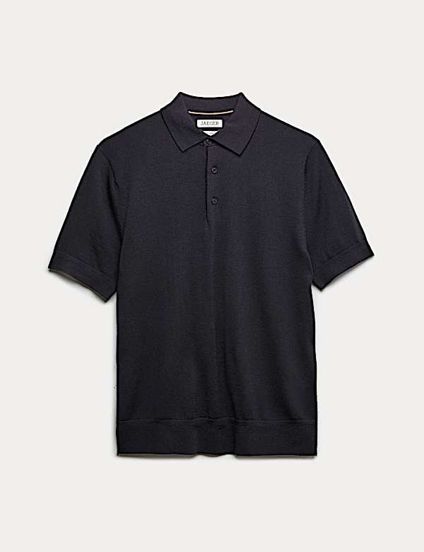 Merino Wool with Silk Knitted Polo Shirt - ES