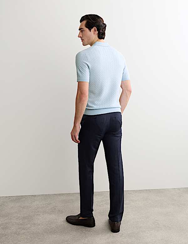 Merino Wool with Silk Knitted Polo Shirt - FR