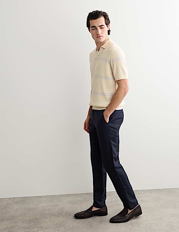 Merino Wool Rich Knitted Polo Shirt with Silk - GR