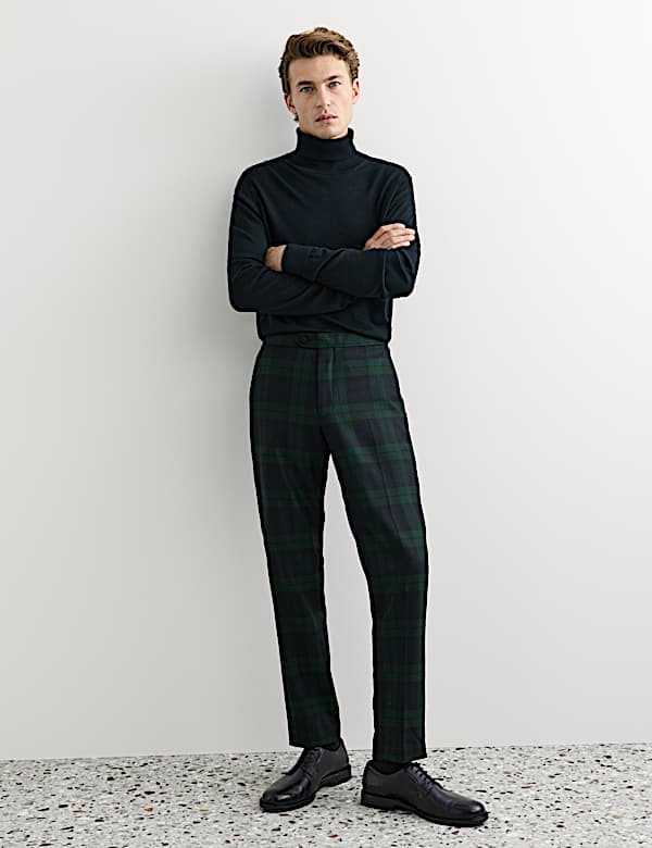 Tailored Fit British Check Suit Trousers - AU