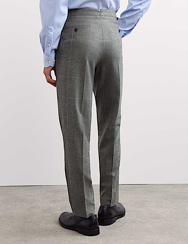 Tailored Fit Italian Wool Check Trousers - AU