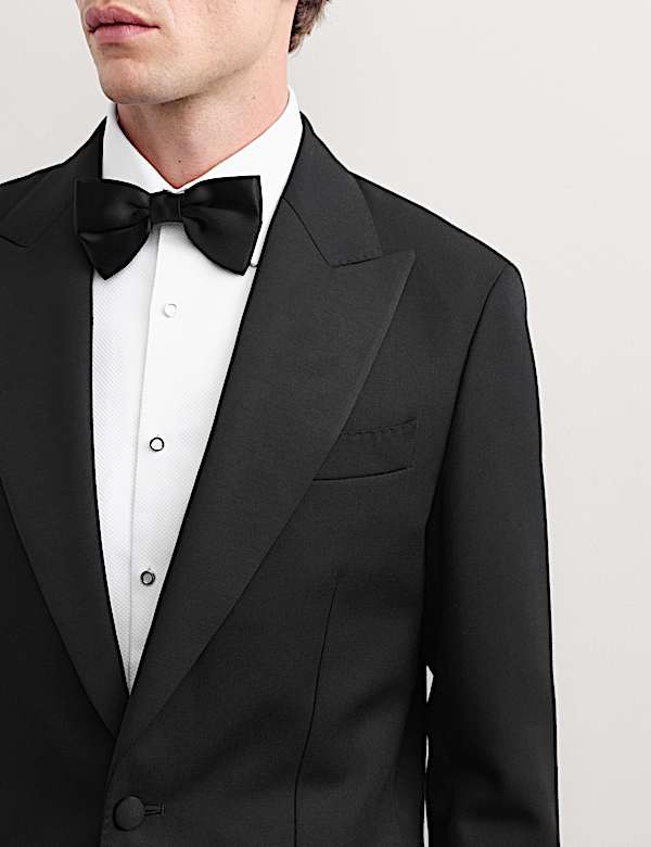 Tailored Fit Pure Wool Tuxedo Jacket - AU