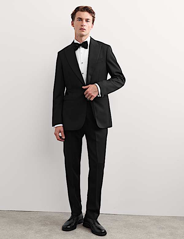 Tailored Fit Pure Wool Tuxedo Jacket - AU