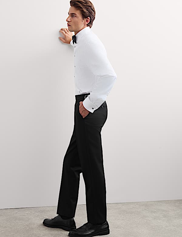 Flat Front Formal Trousers with Wool - AU
