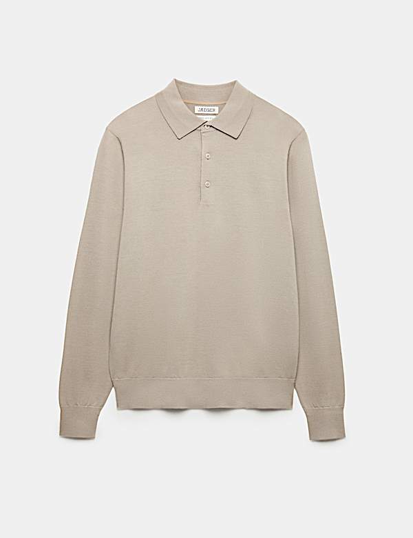 Merino Wool Rich with Silk Knitted Polo Shirt - CZ