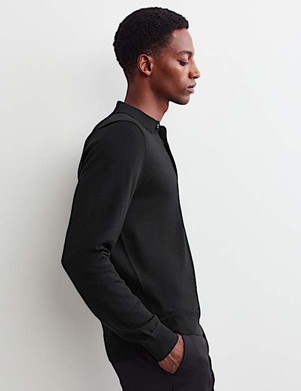 Merino Wool Rich with Silk Polo Shirt - LU