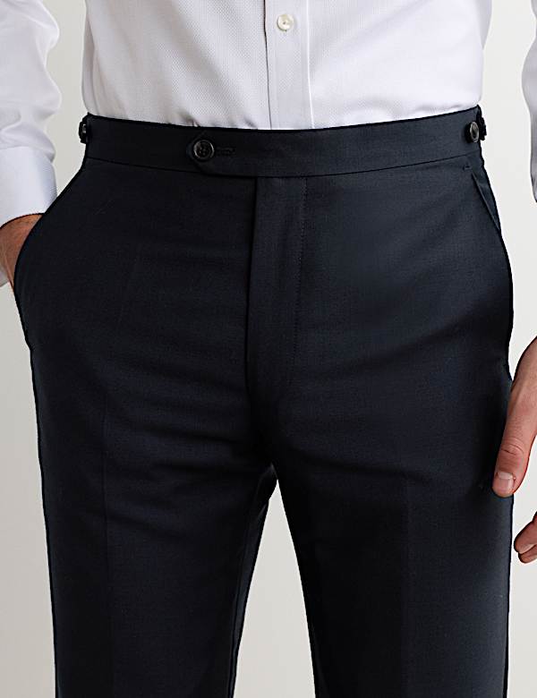Tailored Fit Pure Wool Twill Suit Trousers - ES