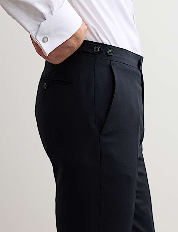 Tailored Fit Pure Wool Twill Suit Trousers - ES