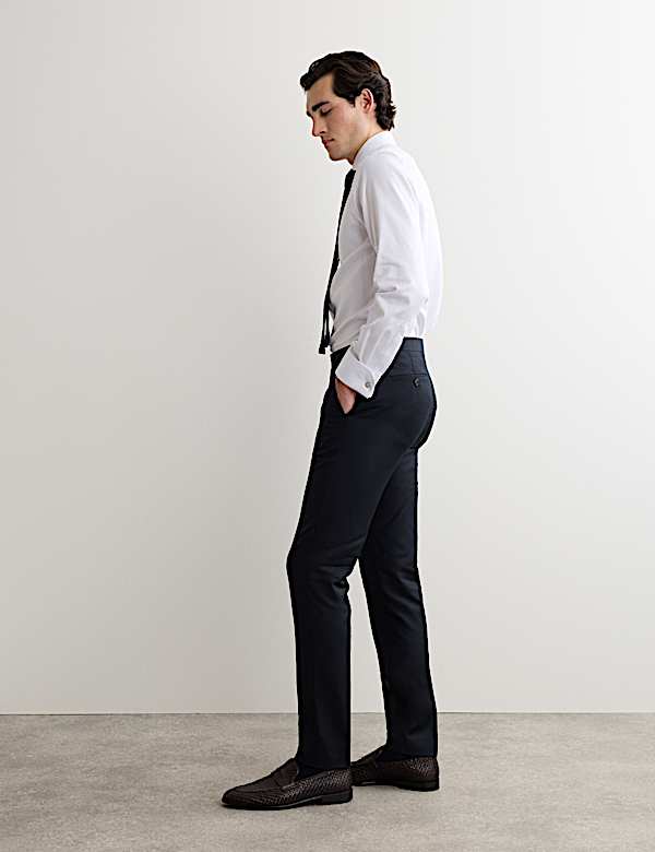 Tailored Fit Pure Wool Twill Suit Trousers - ES