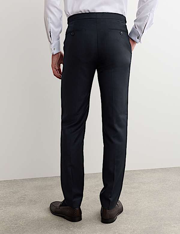 Tailored Fit Pure Wool Twill Suit Trousers - ES
