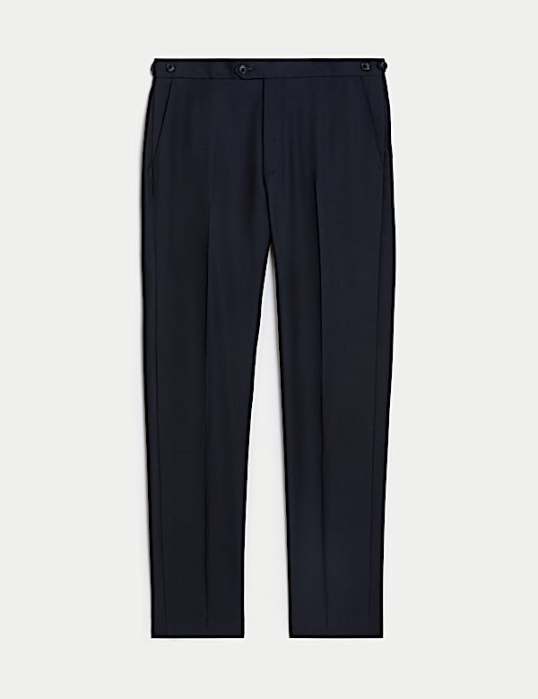 Tailored Fit Pure Wool Twill Suit Trousers - ES