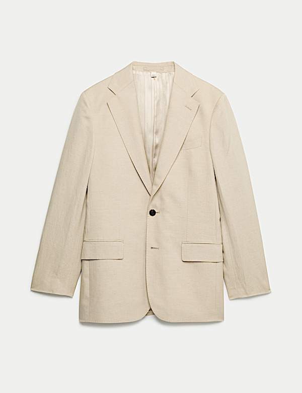 Tailored Fit Italian Silk & Linen Suit Jacket - NL