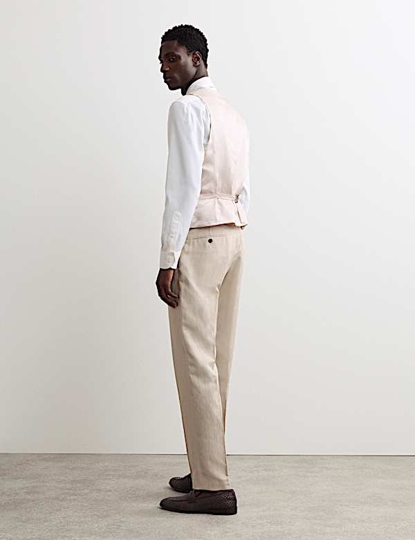 Tailored Fit Italian Silk & Linen Waistcoat - NL