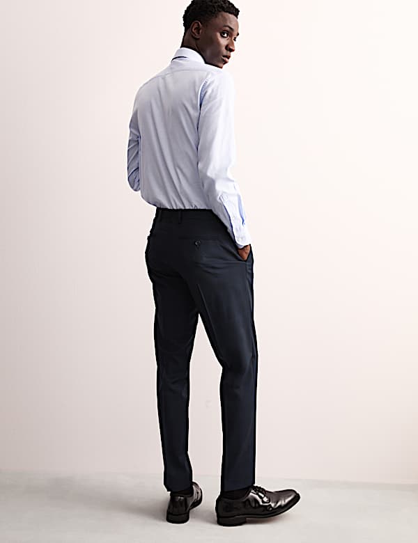 Tailored Fit Wool Rich Check Suit Trousers - GR