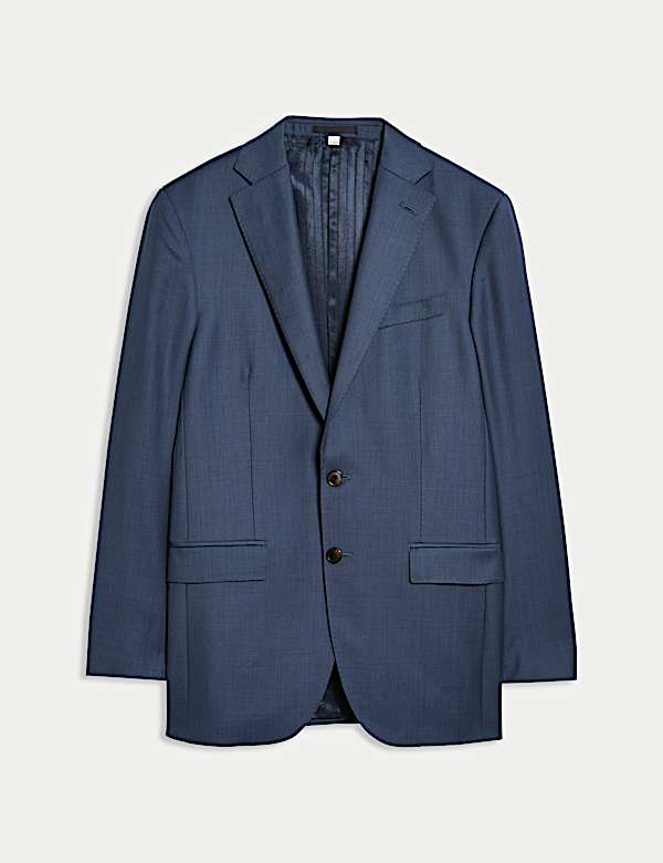 Wollen Italiaans sharkskin jasje met elegante snit - BE