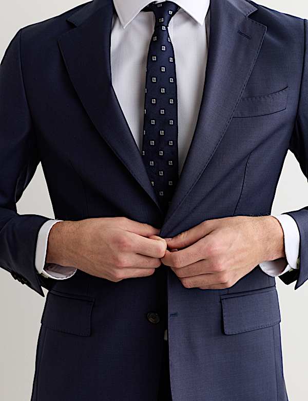 Tailored Fit Italian Wool Sharkskin Jacket - FR