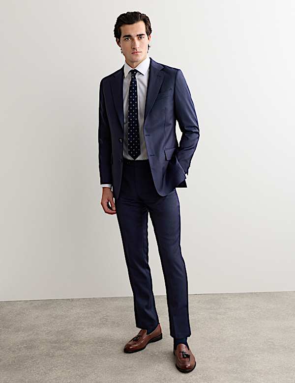 Tailored Fit Italian Wool Sharkskin Jacket - FR