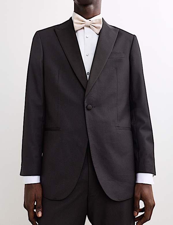 Tailored Fit Pure Wool Tuxedo Jacket - BE