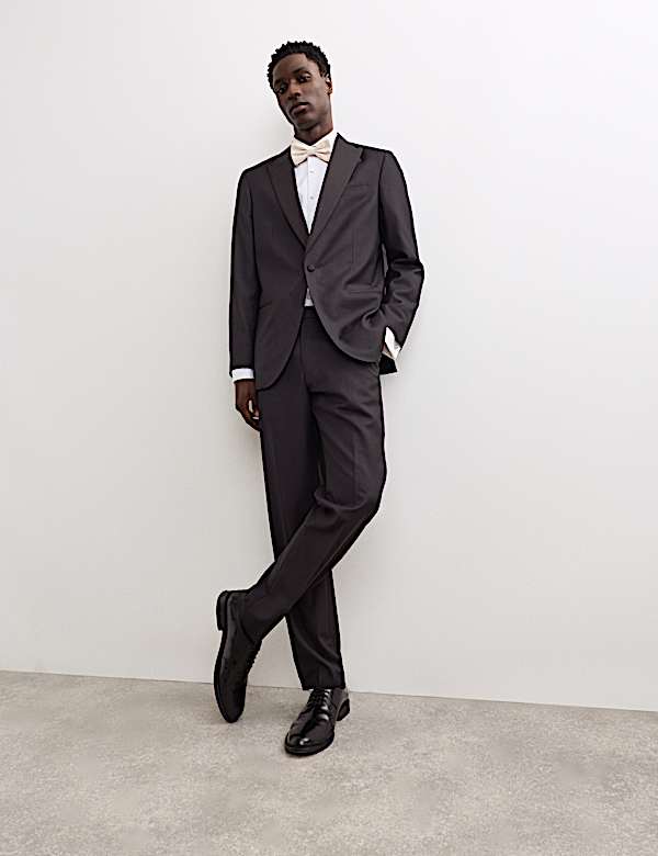 Tailored Fit Pure Wool Tuxedo Jacket - BE