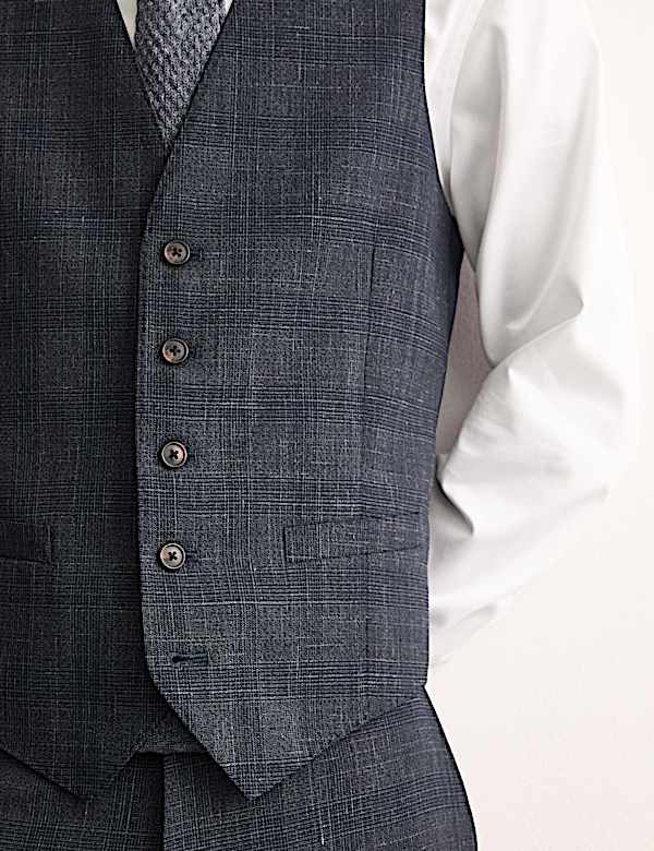Gilet de costume en lin et soie et laine italienne - FR