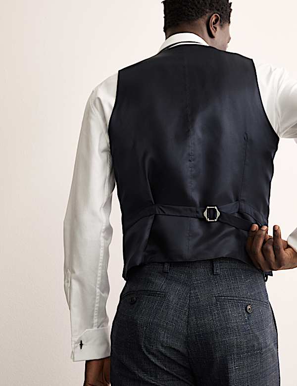 Gilet de costume en lin et soie et laine italienne - FR