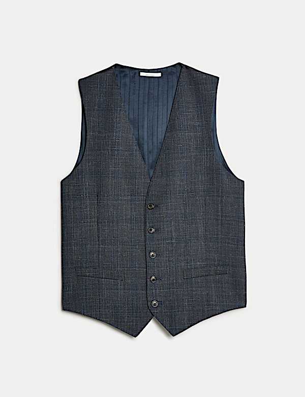 Gilet de costume en lin et soie et laine italienne - FR
